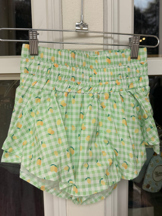 Gingham Print Sporty Skort