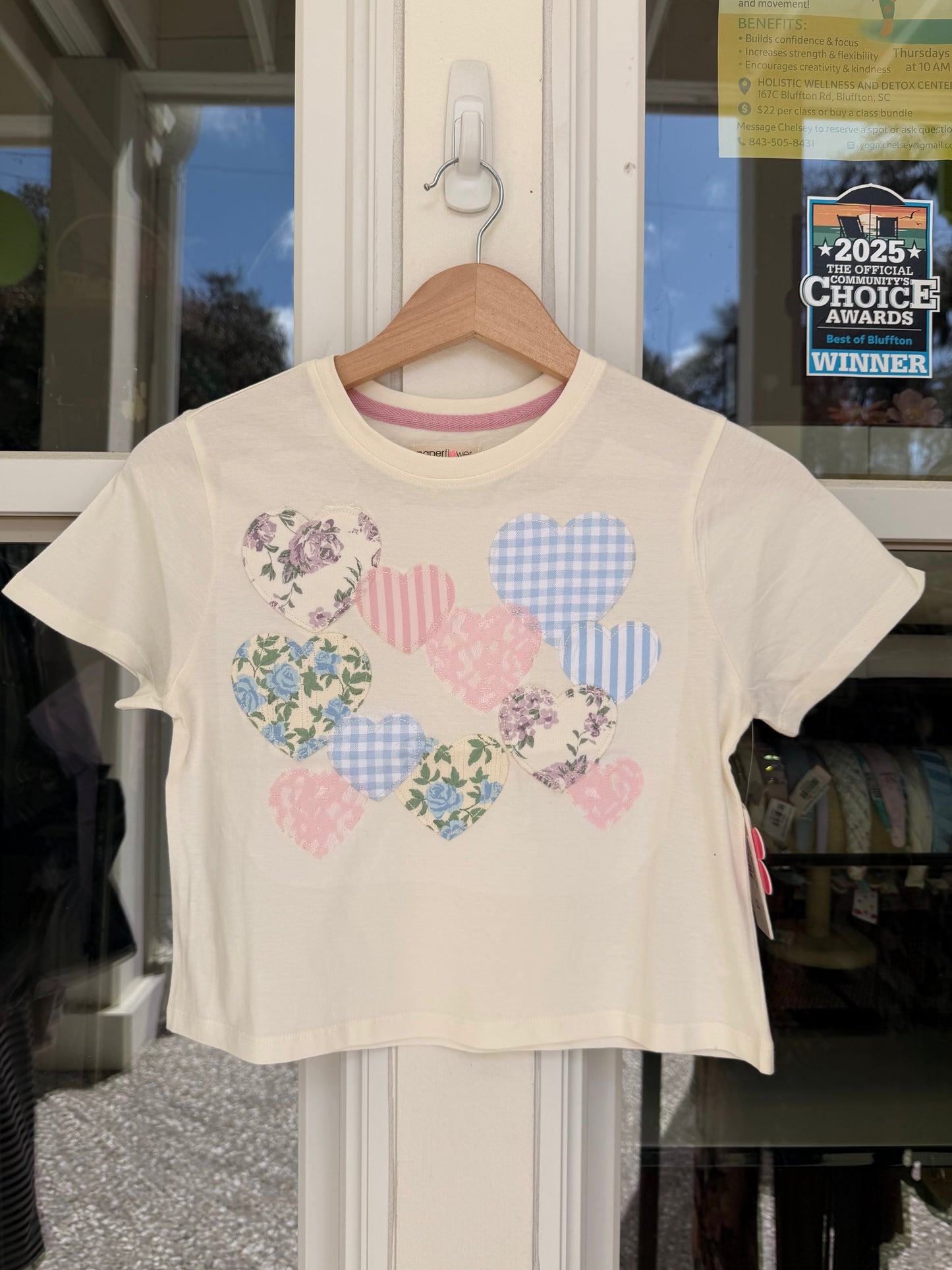 hearts applique tee