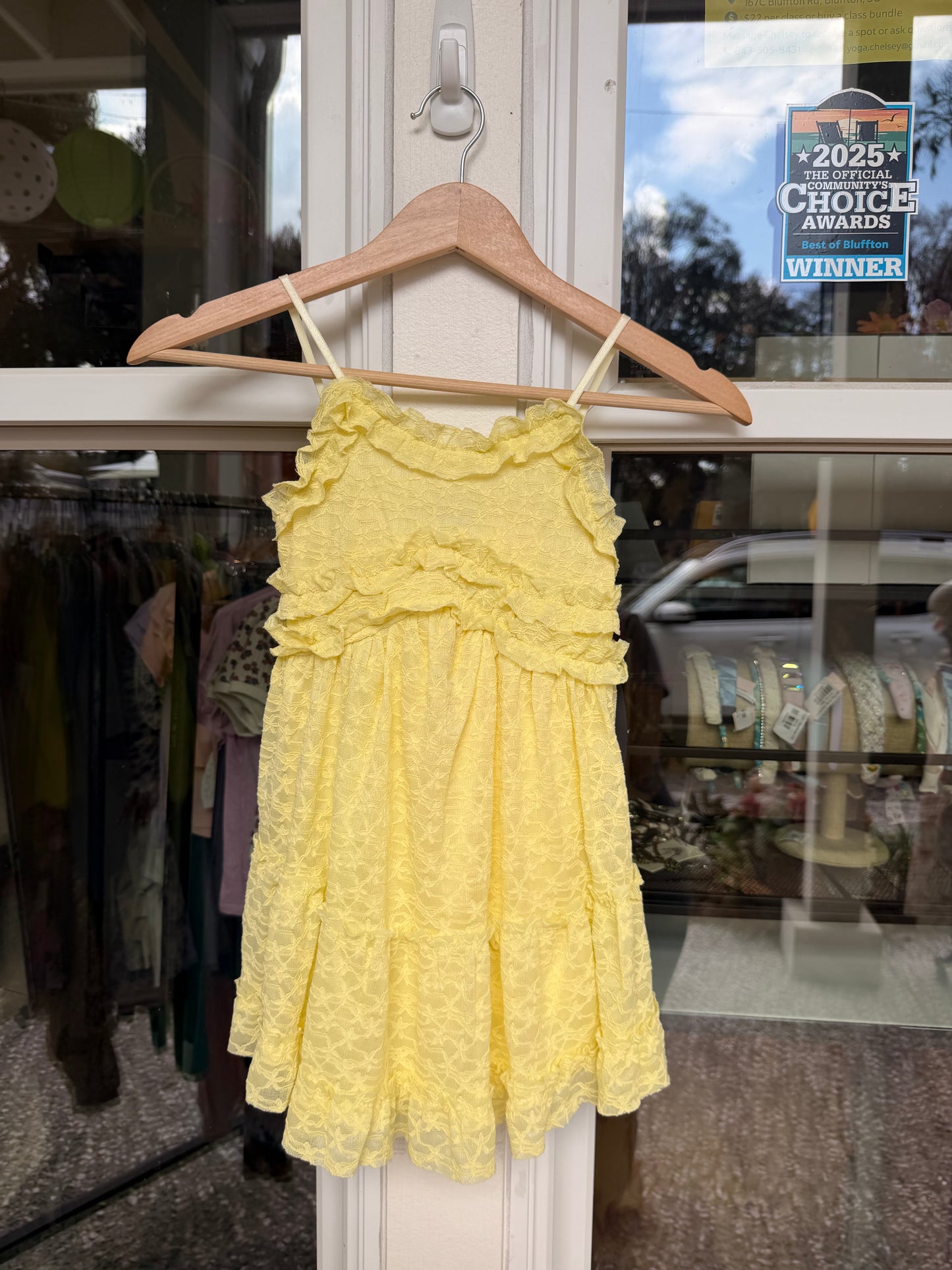 Yellow Ruffle Lace Dress