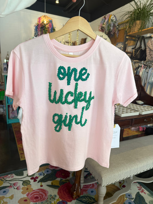 One Lucky Girl Cord Tee
