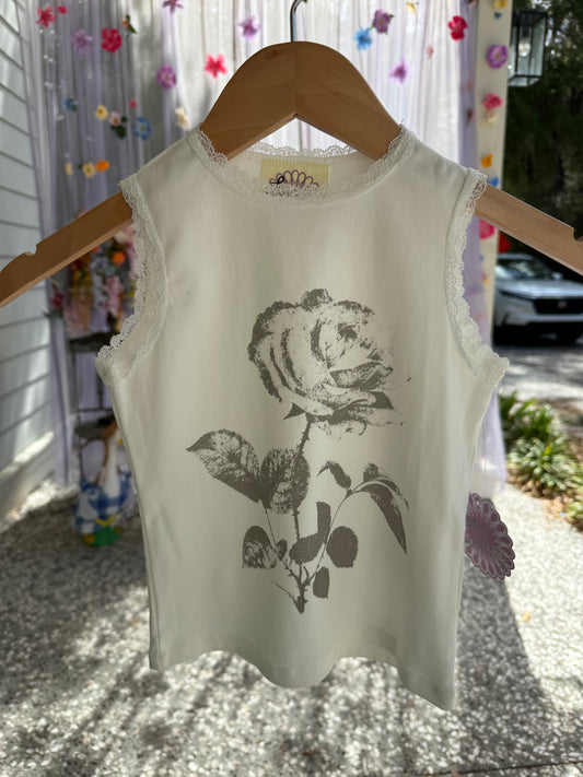 Screen Printed Flower Tank