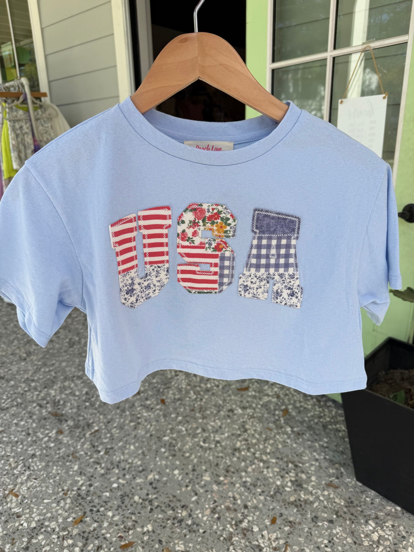 USA patchwork tee