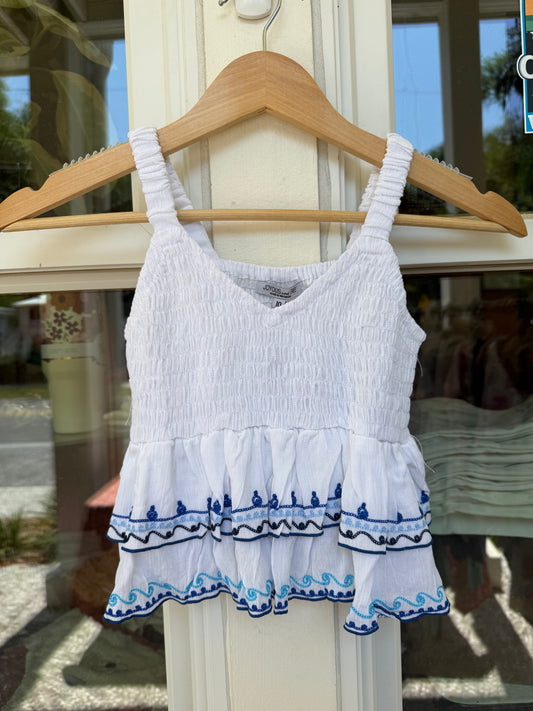 Willa Blue Embroidered Top