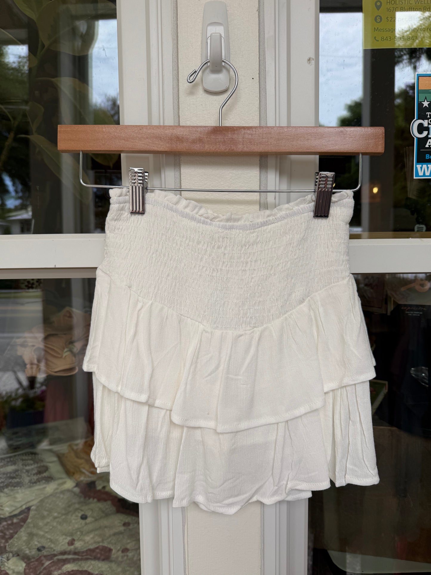 Smocked Ruffle Tiered Skirt