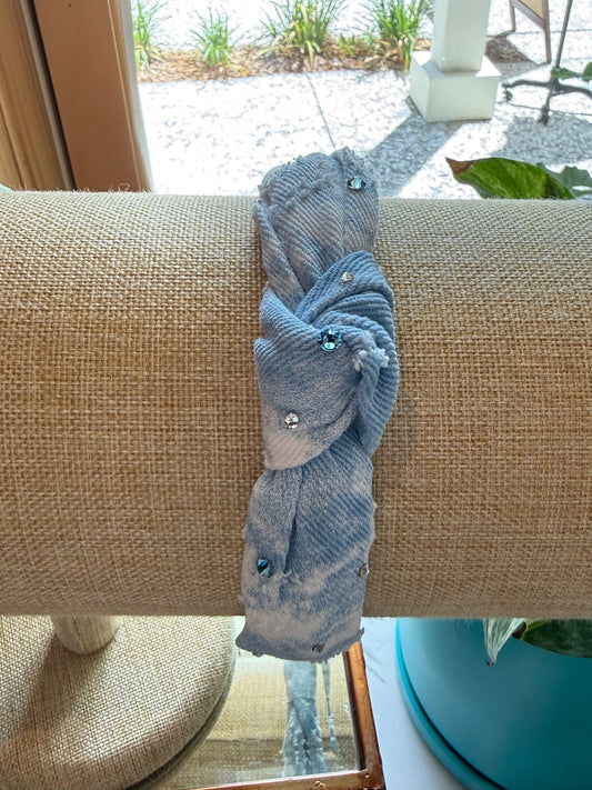 td knot denim headband