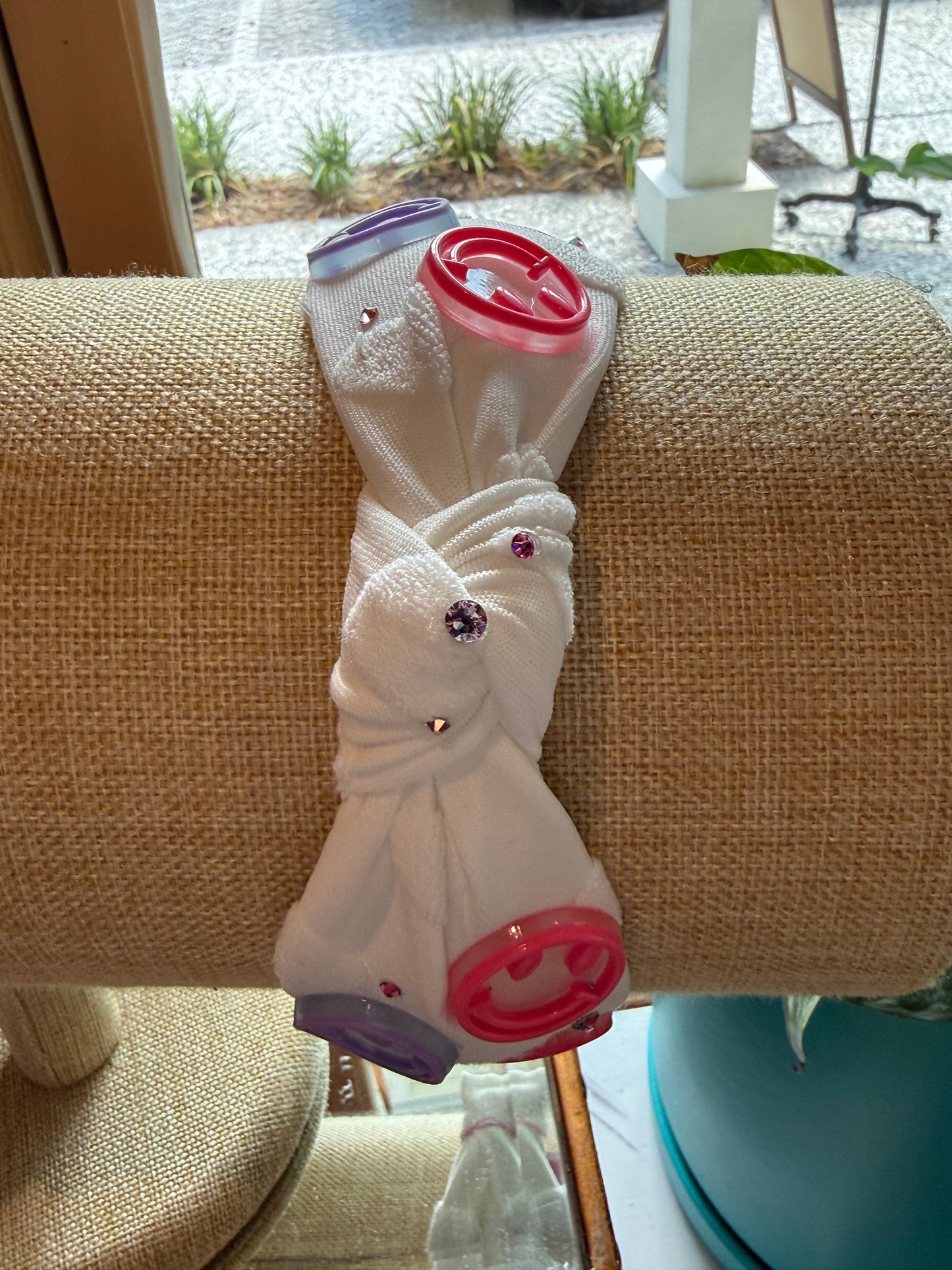 smile charm knot headband