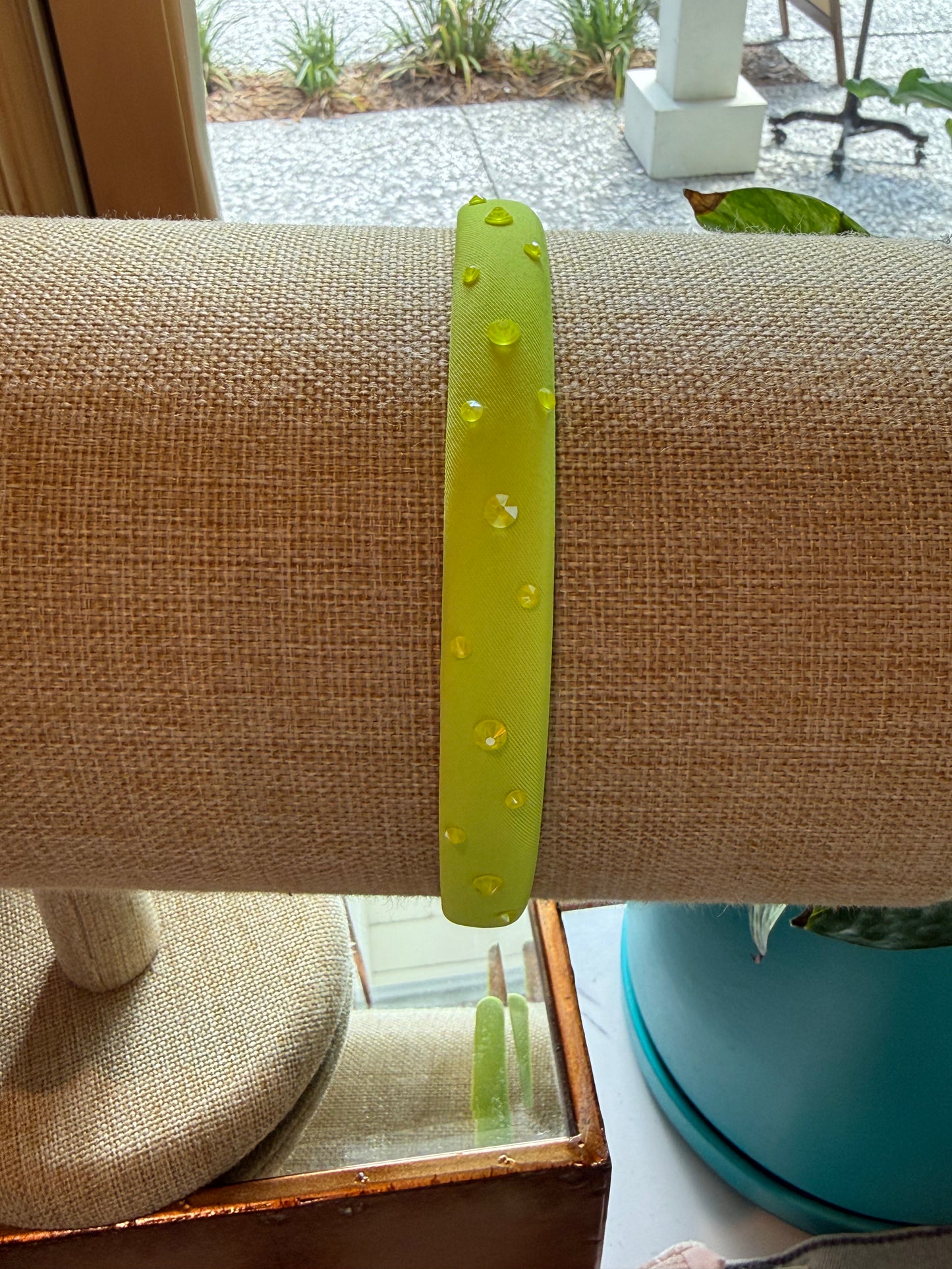 crystallized thin neon satin headband