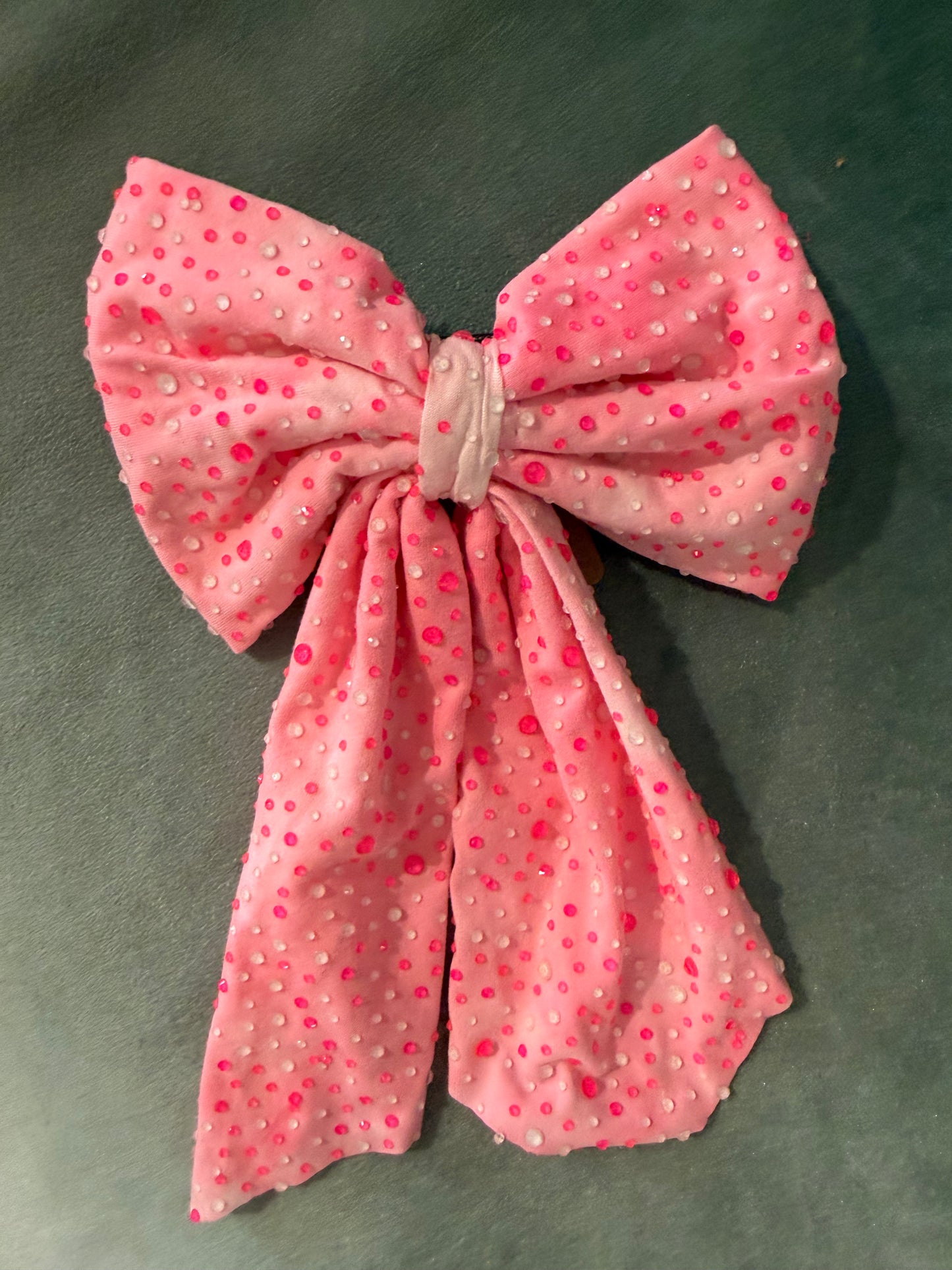 Neon Jeweled Bow Tail Clip