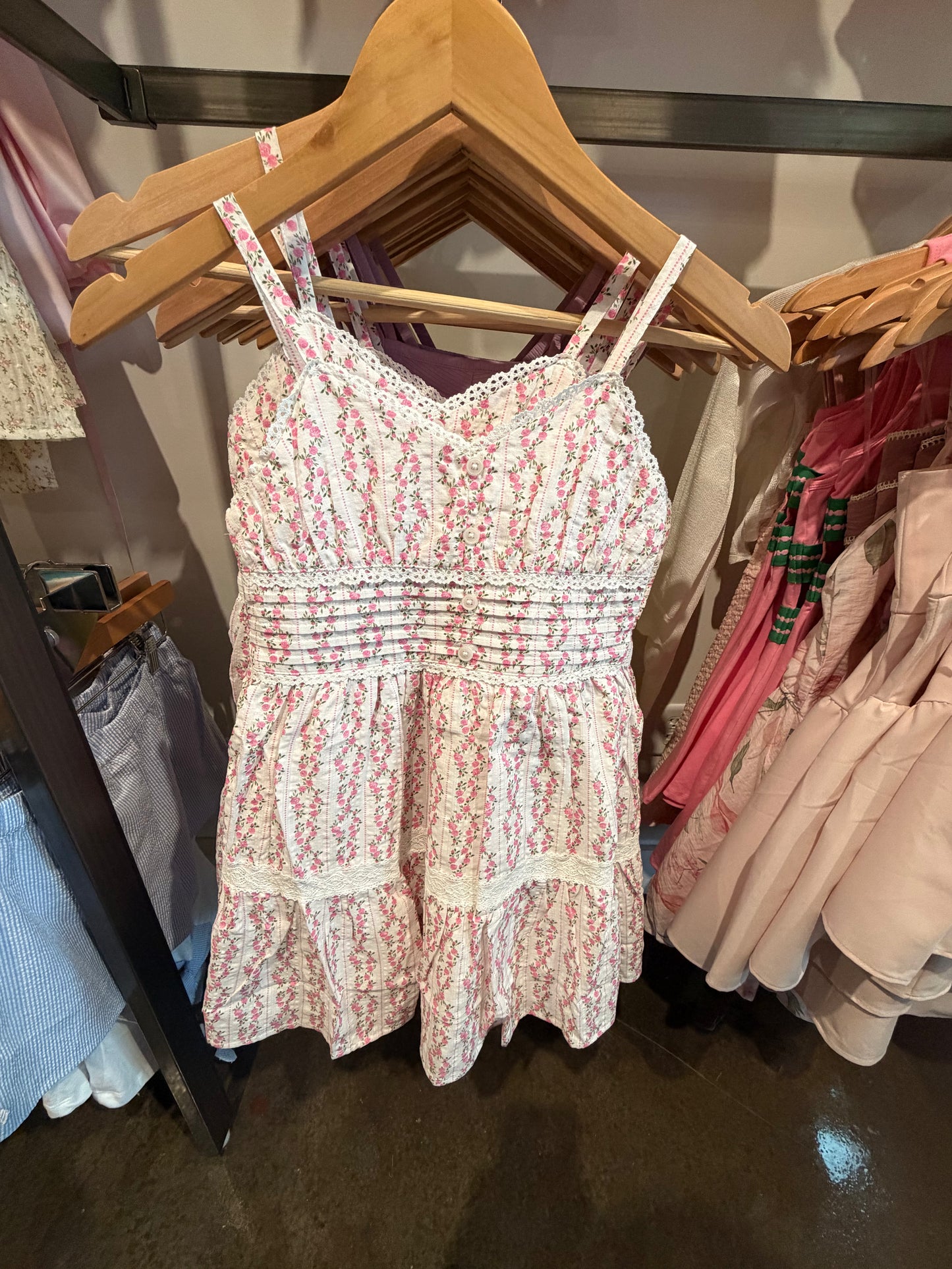 Pink Floral Lace Dress
