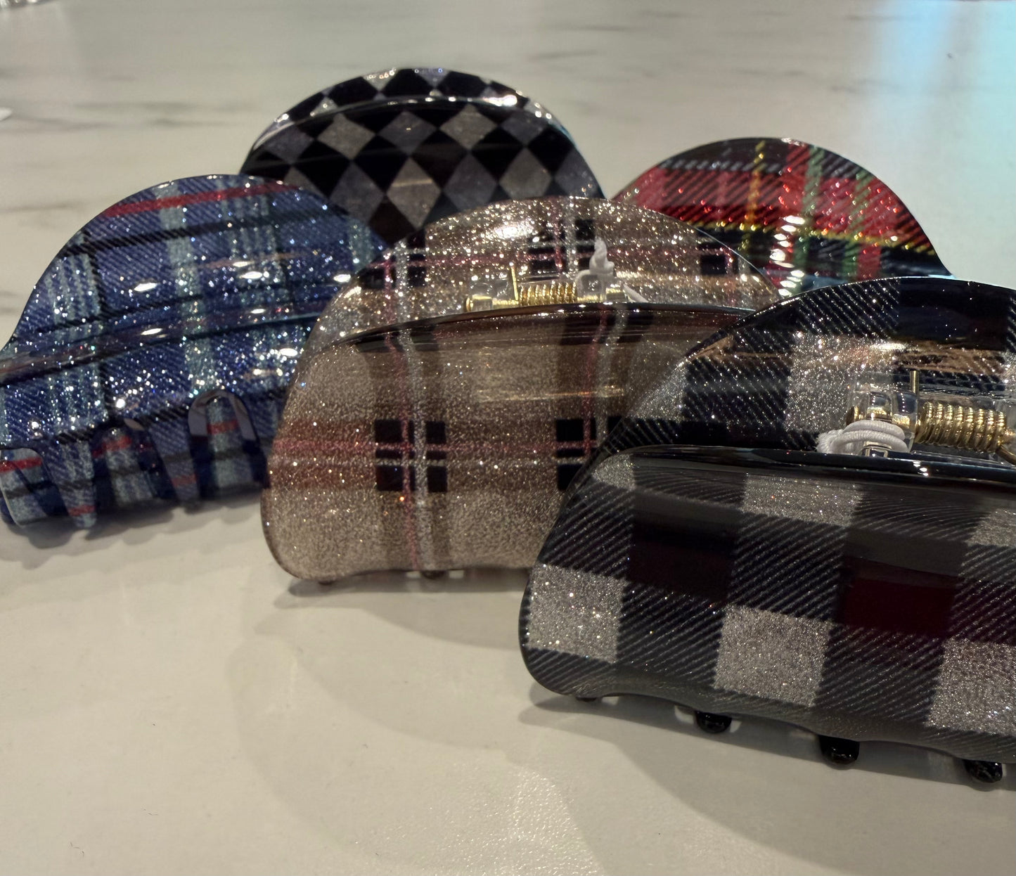 Plaid Claw Hair Clip