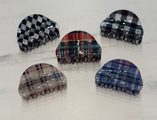 Plaid Claw Hair Clip