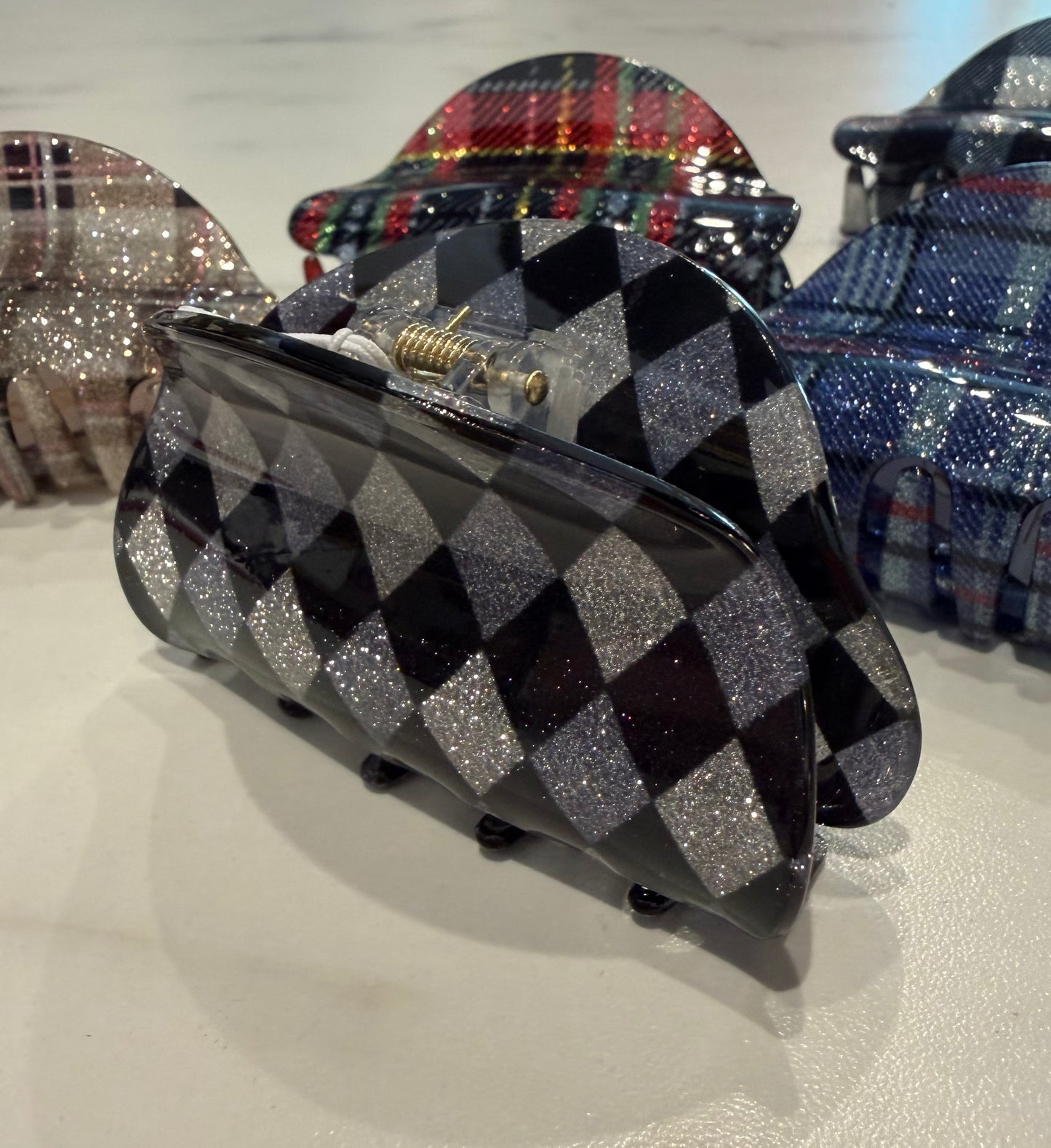 Plaid Claw Hair Clip