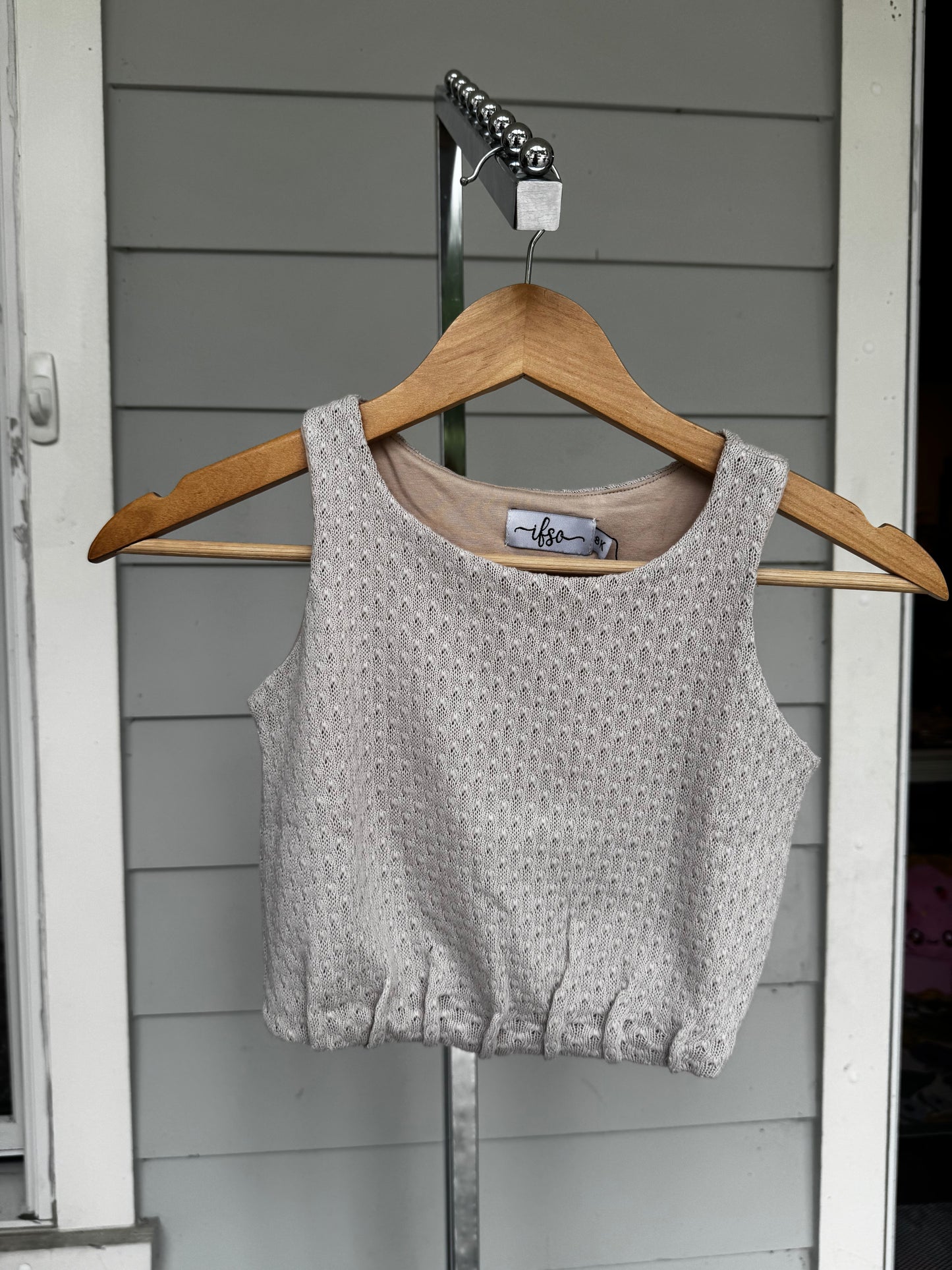 Beige Bubble Top