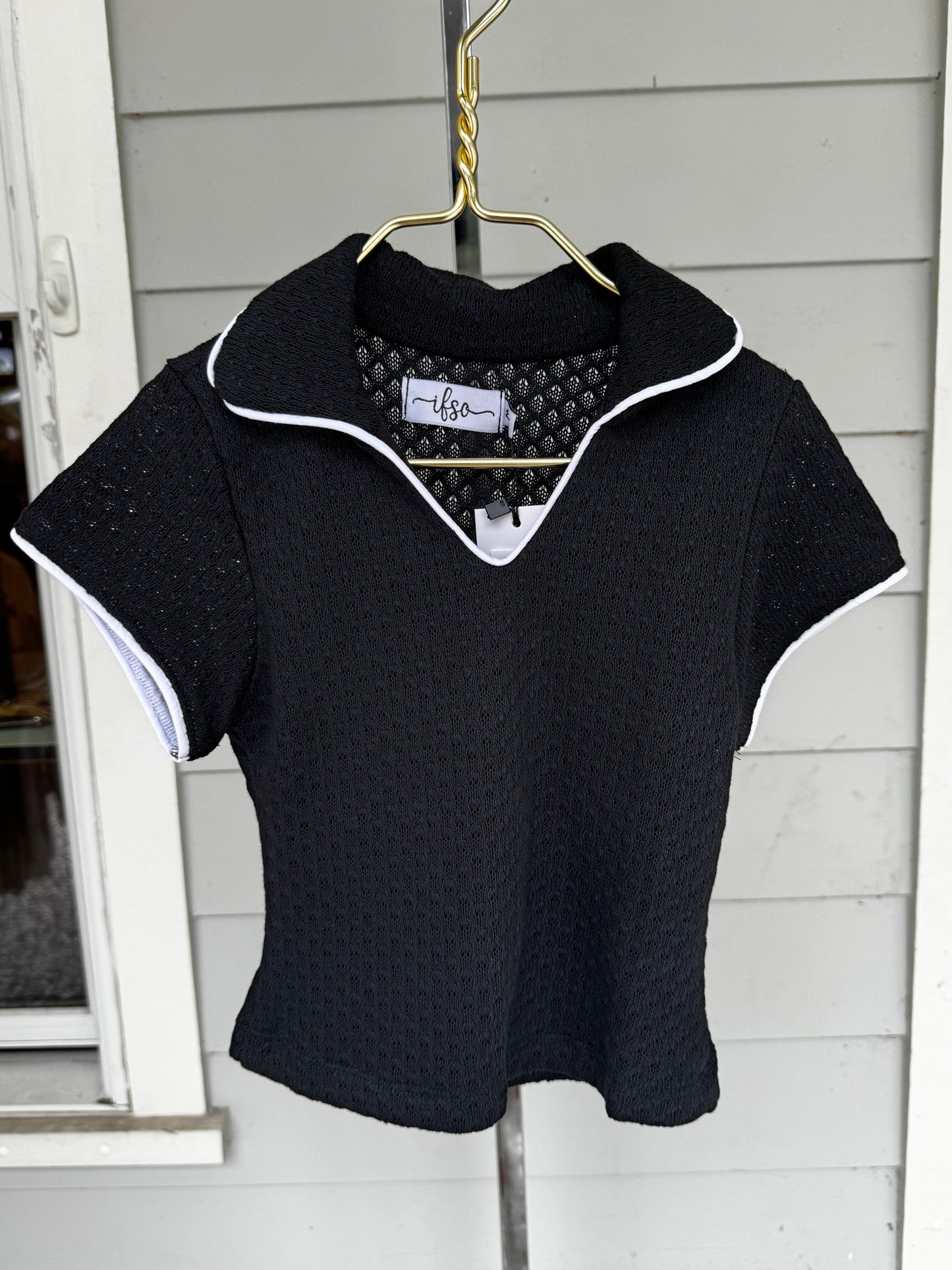 Black Knit Polo