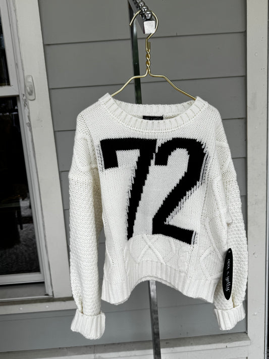Varsity Number Cable Sweater