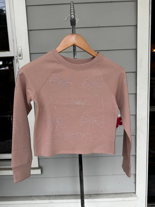 Rhinestone Bow Sweatshirt