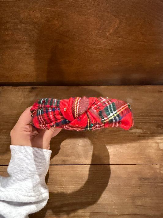 Gem Plaid Knot Headband