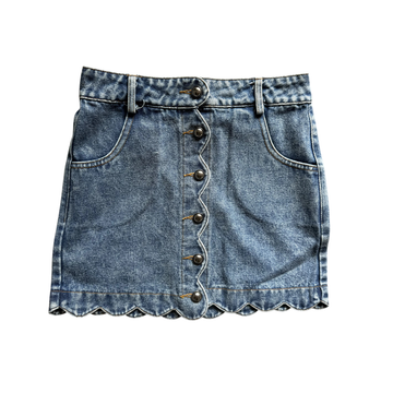 SCALLOP EDGE BUTTON SKIRT