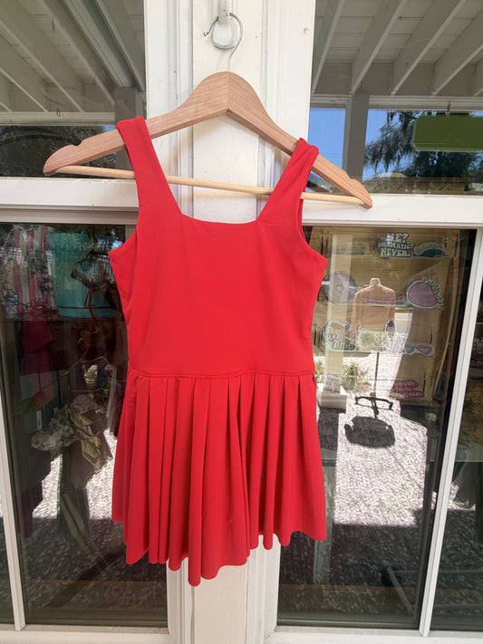 Red Pleated Athletic Dress