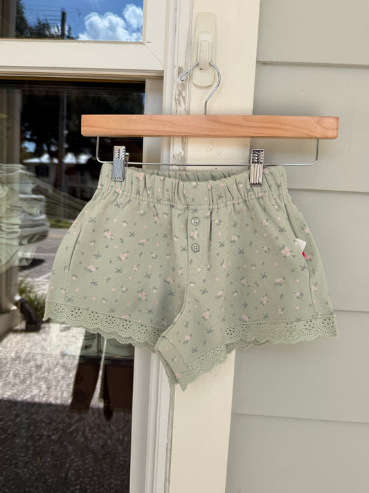 Floral Eyelet Trim Boxer