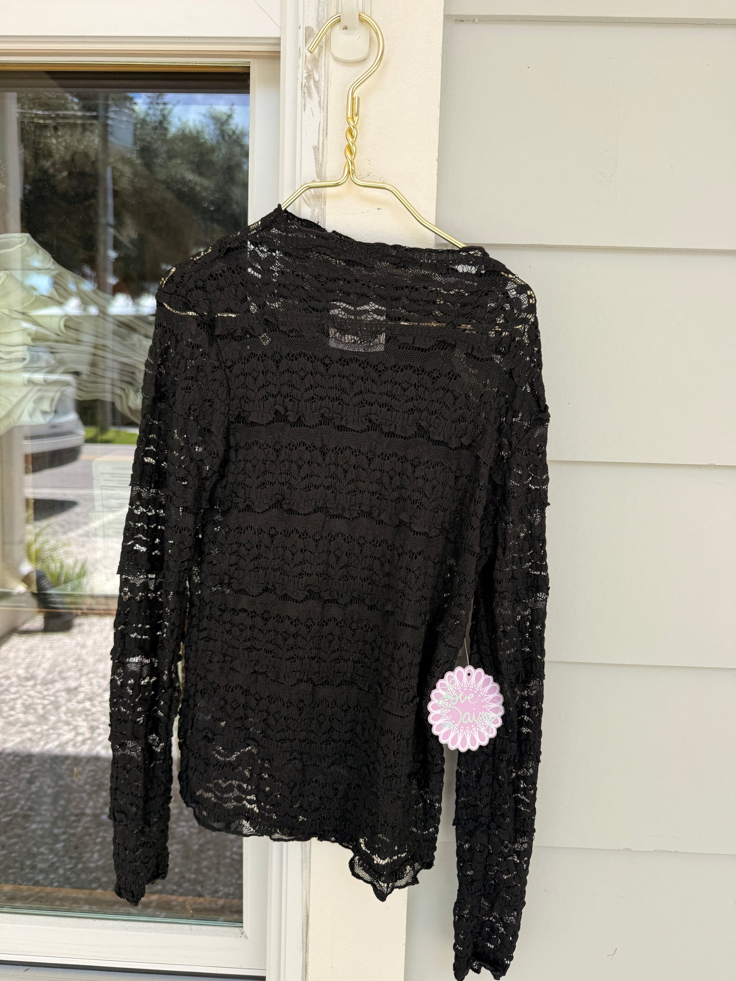 Mock Neck Mesh L/S