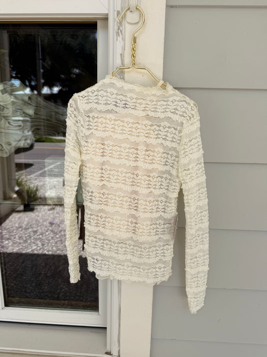 Mock Neck Mesh L/S