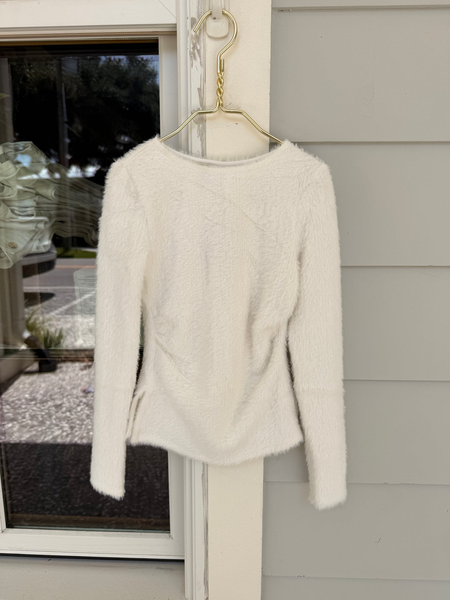 Ruched Fuzzy Top