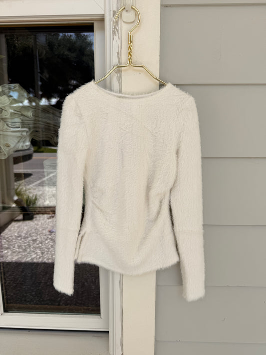 Ruched Fuzzy Top