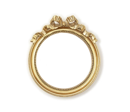 Round Mirror Trinket Tray Accent Bow