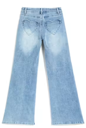 Heart Patch Pocket Wide Leg