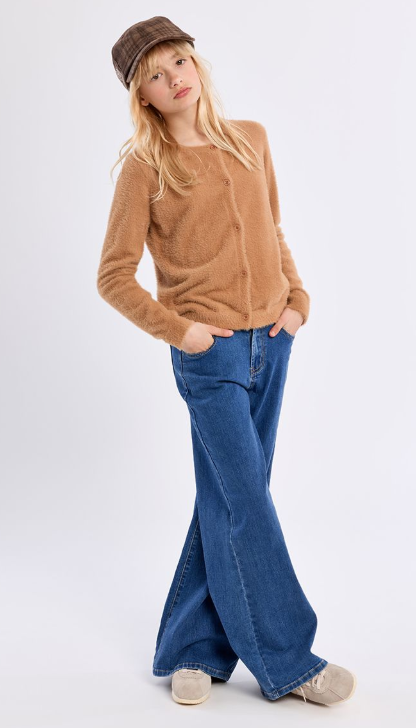 Camel Fuzzy Cardigan