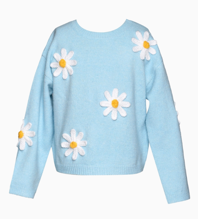 Light Blue Daisy Sweater