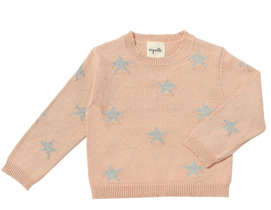 Pink Star Knit Sweater