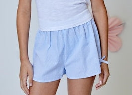 Blue Seersucker Shorts