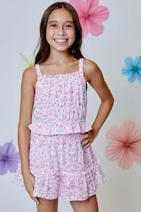 Pink Floral Skort