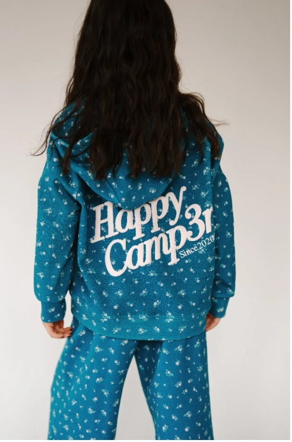 Teal Peony Youth Hoodie