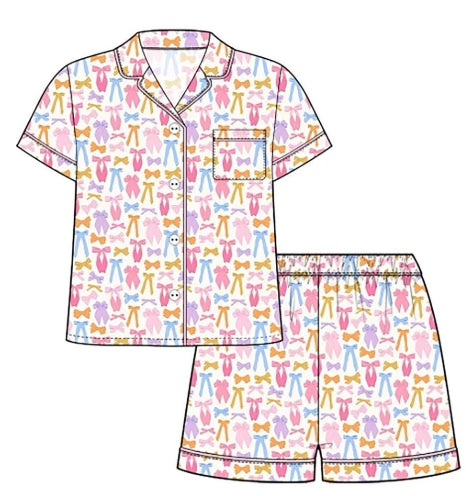 Bow Print Bamboo Pjs