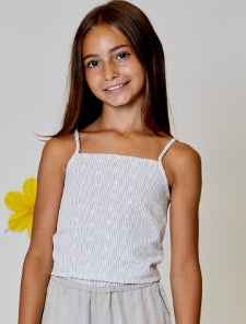 Beige Eyelet Tank