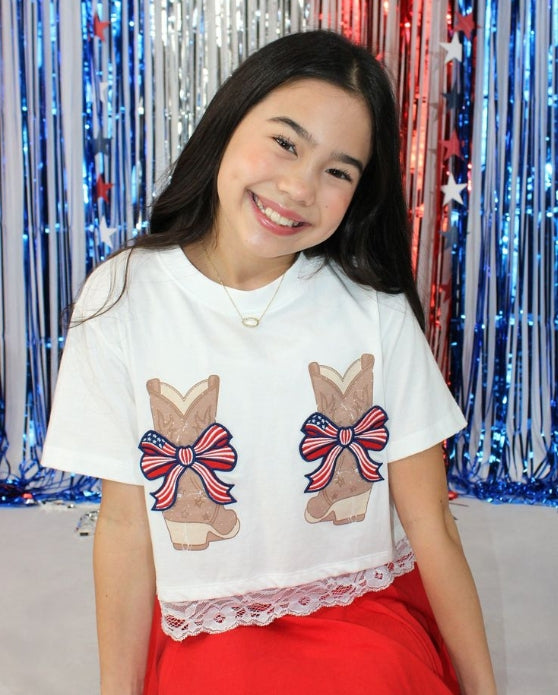Bow Patch Lace Tee