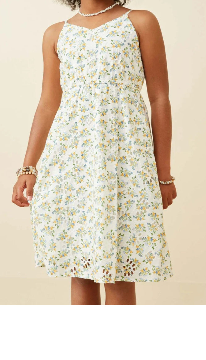 Floral Eyelet Tank Dress