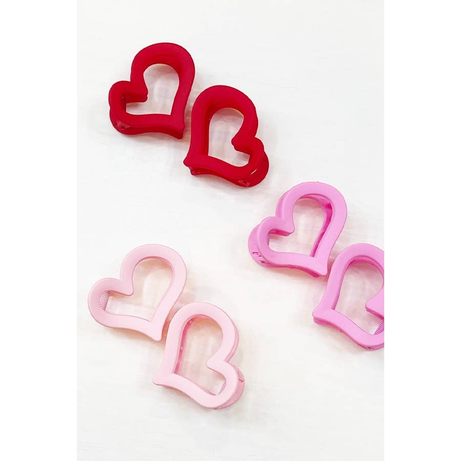 2 pcs Heart Claw Clip