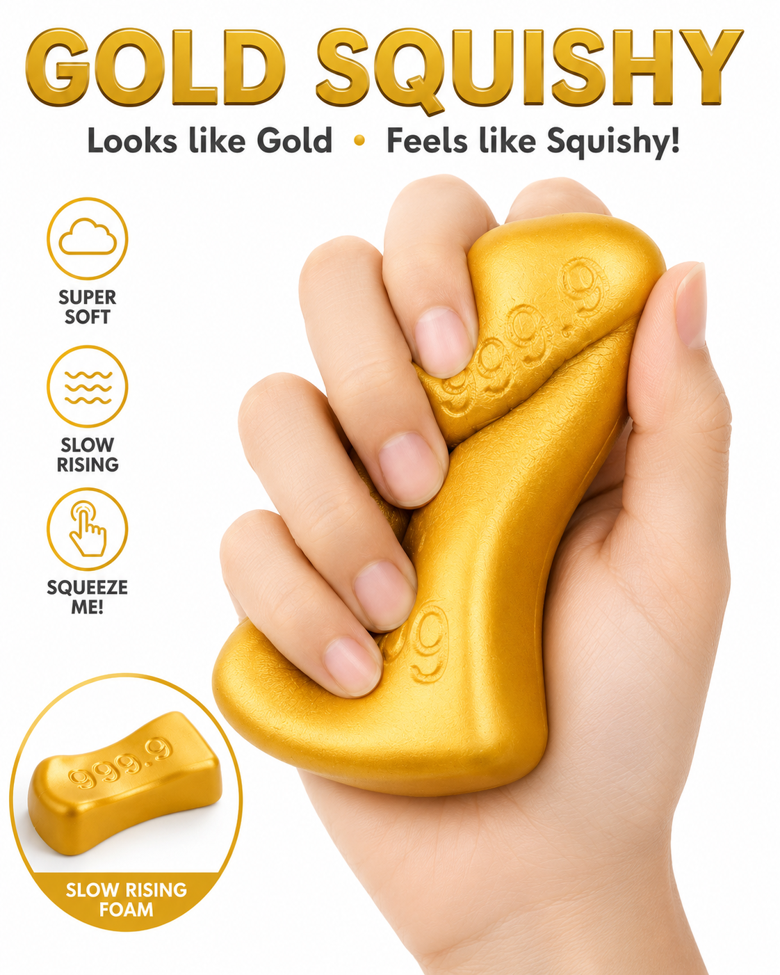 Slow Rising Gold Bar Squishy