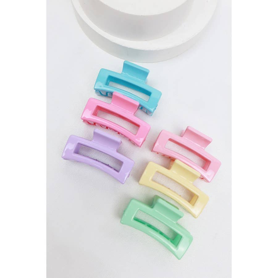 3-Pcs Mini Rectangle Hair Claw Set