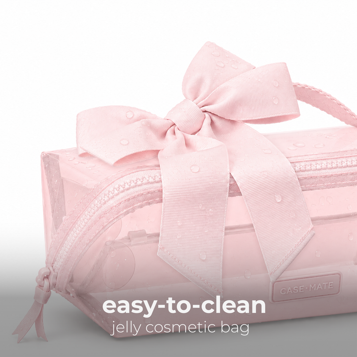 Ballet Pink Bow Lay-Flat Makeup Bag