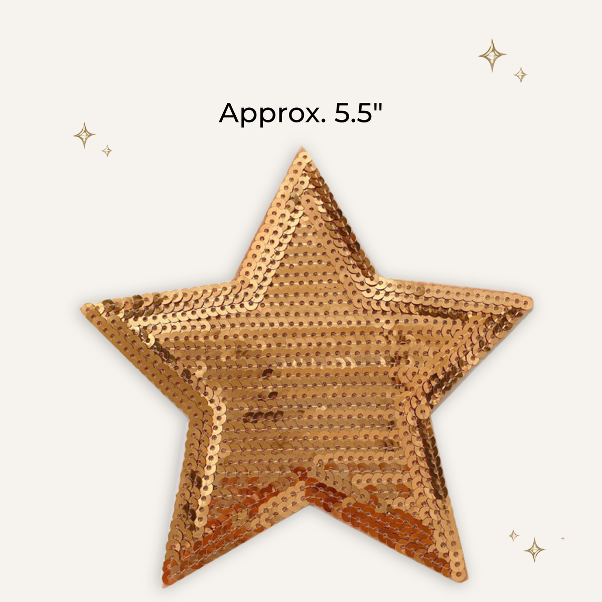 Gold Sequin Star Embroidered Patch