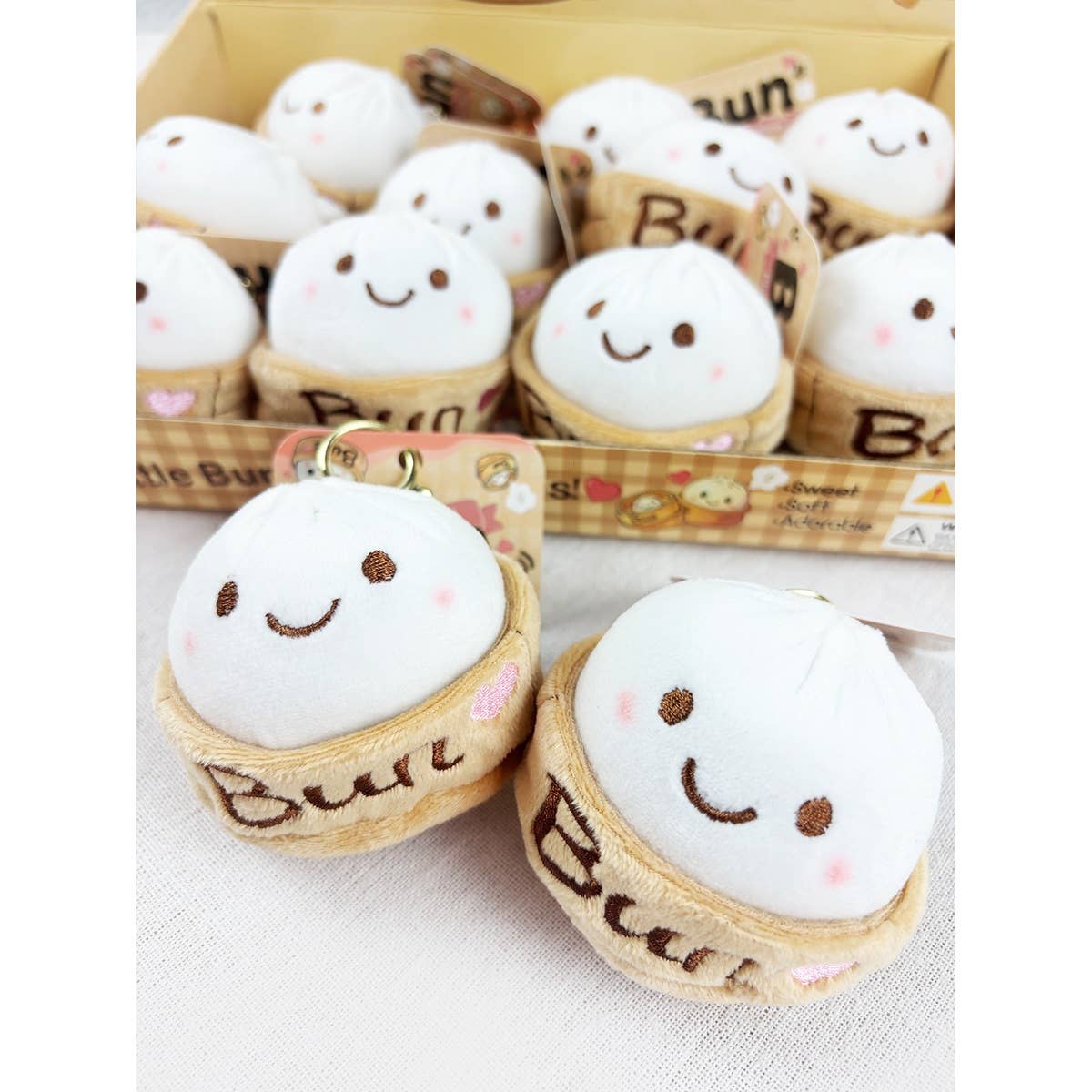 Viral Bao Bun with Steamer Plush Keychain