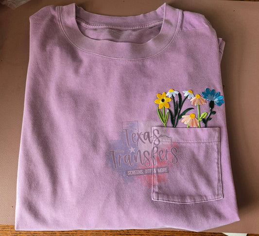 Flower Pocket Iron-On PATCH