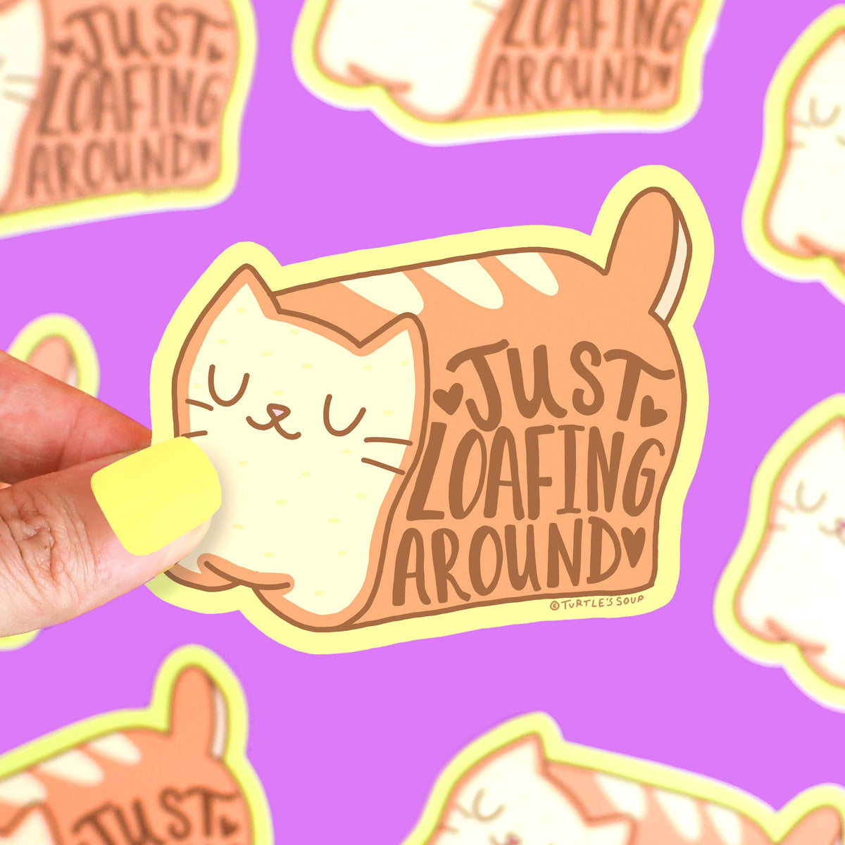 Just Loafing Around Cat Pun Funny Vinyl Sticker