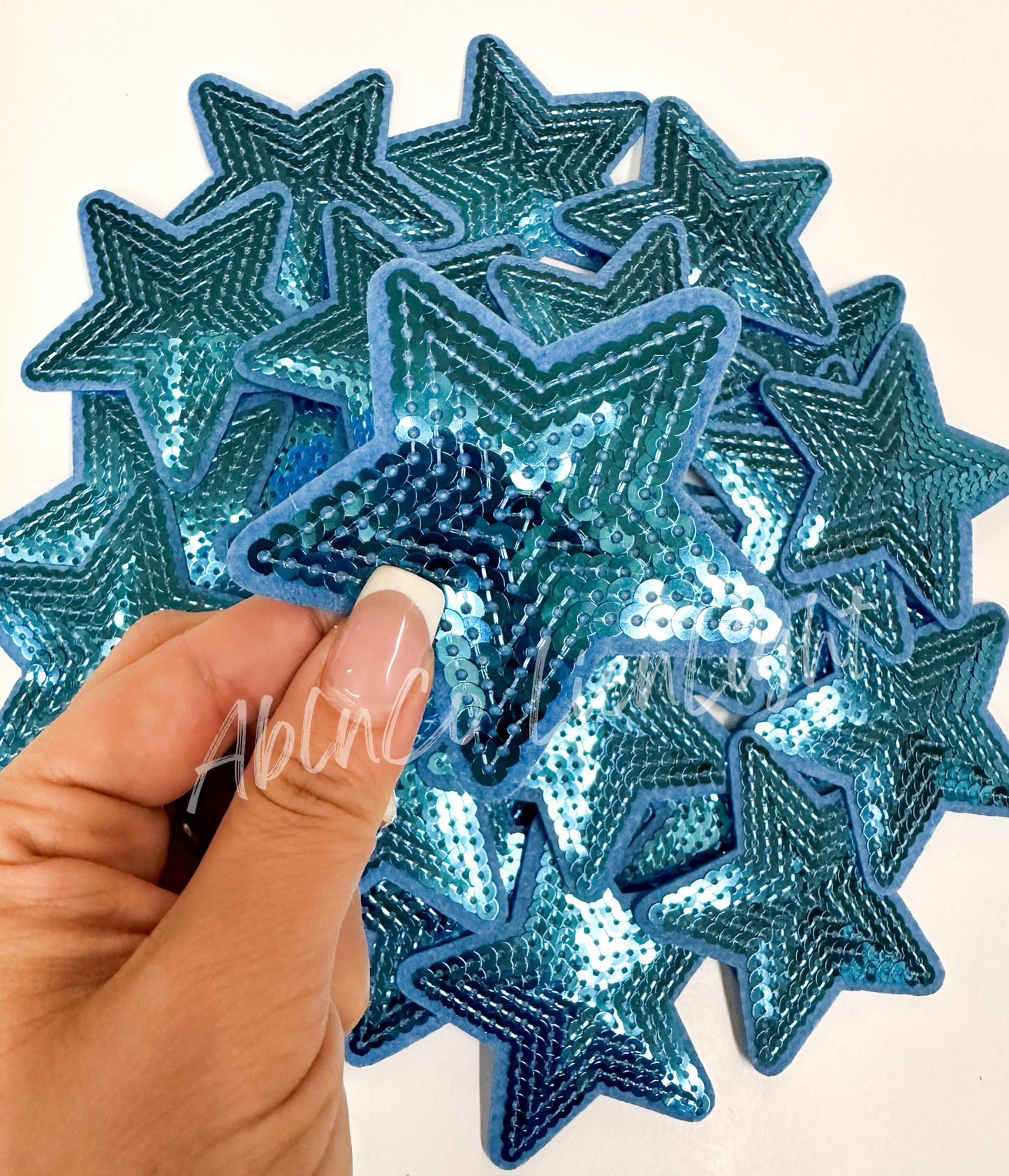 Navy sequin star patch