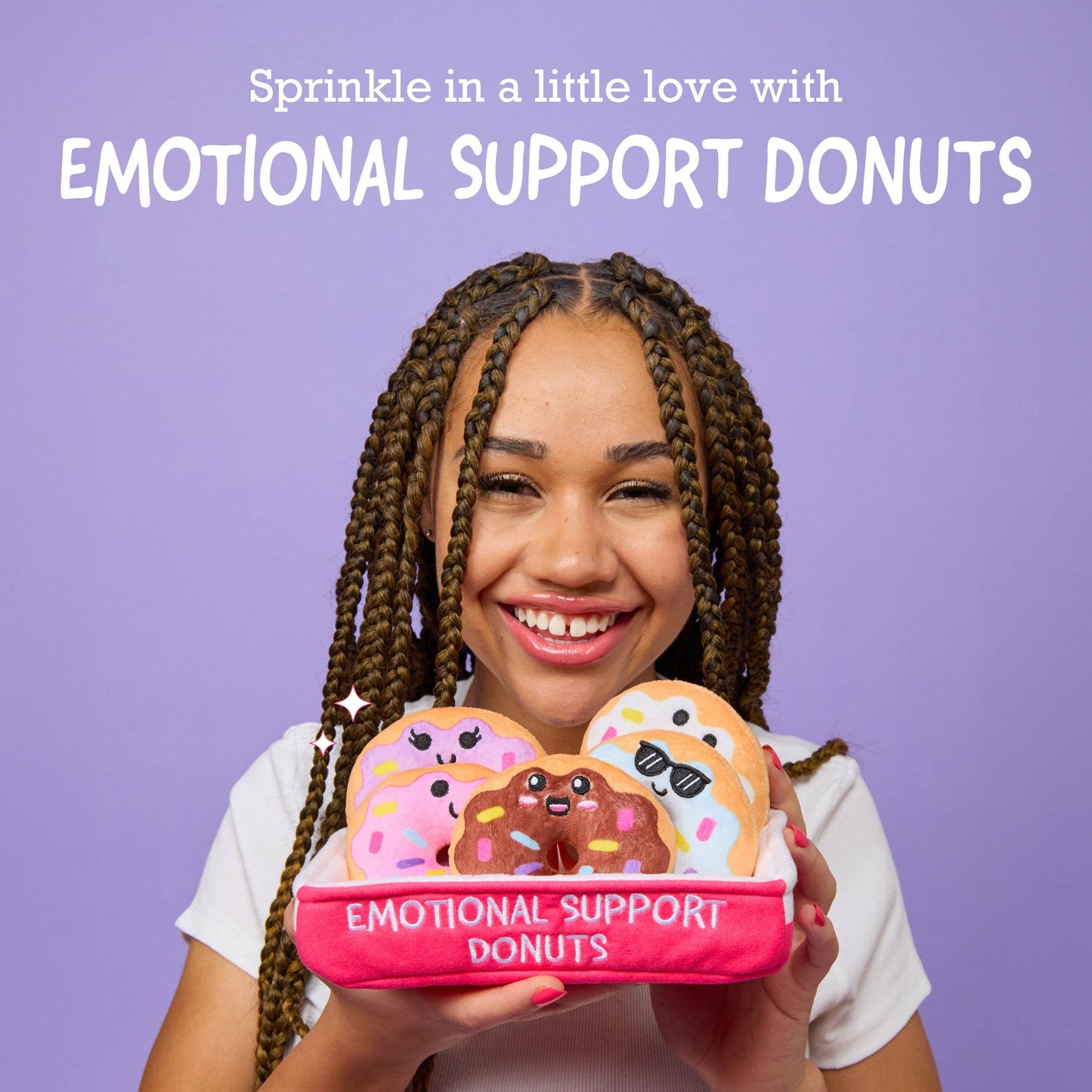 Emotional Support Donuts – Set of 5 Donuts with Sprinkles
